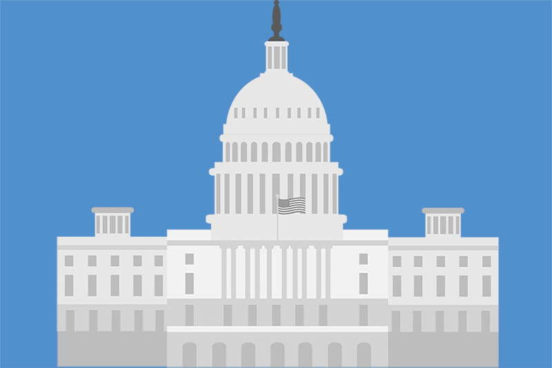 Capitol building illustration to teach the three branches of government
