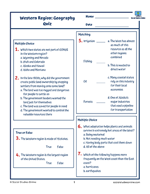 Southwest Region - Early Beginnings Quiz - SSO_400px