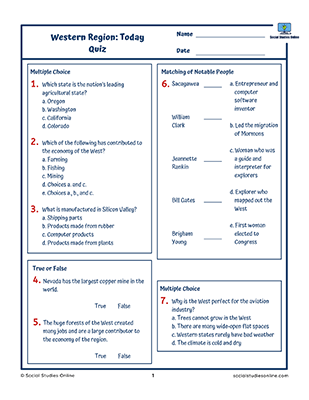 Southwest Region - Early Beginnings Quiz - SSO_400px